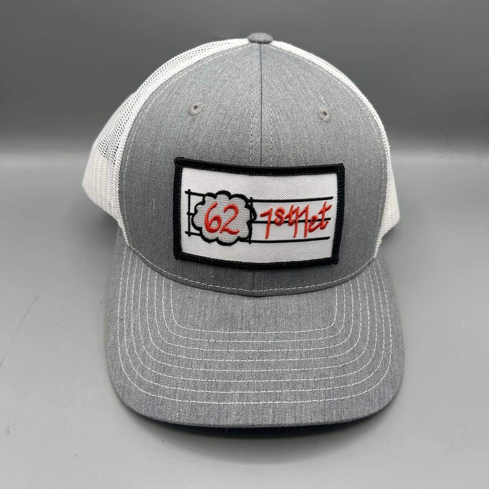 Richardson Trucker Hat Men Gray White Embroidered Snap Back Cap New